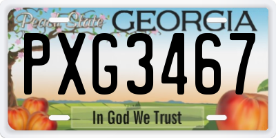 GA license plate PXG3467