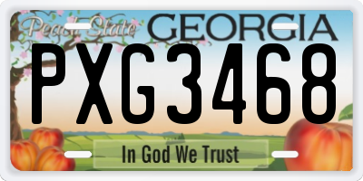 GA license plate PXG3468