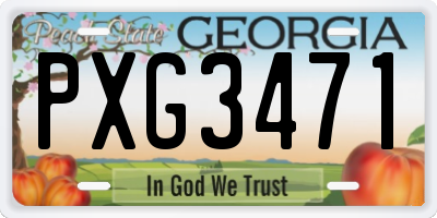 GA license plate PXG3471