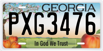 GA license plate PXG3476