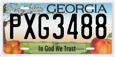 GA license plate PXG3488