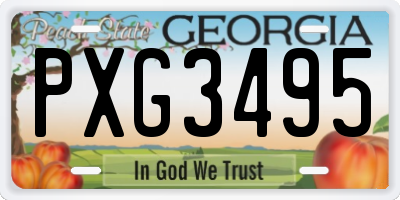 GA license plate PXG3495