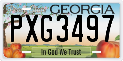 GA license plate PXG3497