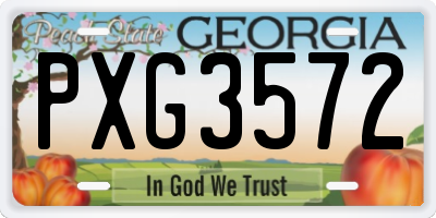 GA license plate PXG3572