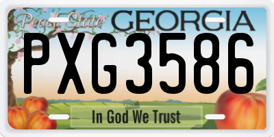 GA license plate PXG3586