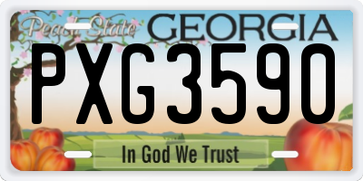 GA license plate PXG3590