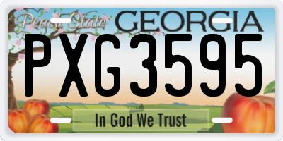 GA license plate PXG3595