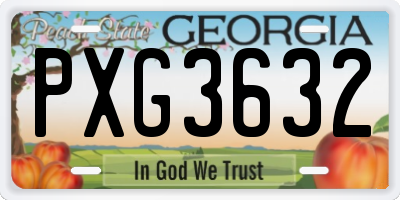 GA license plate PXG3632