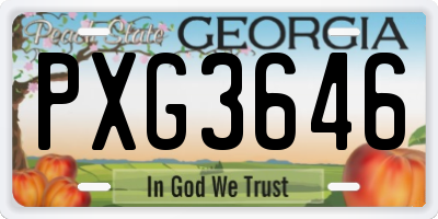 GA license plate PXG3646