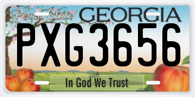 GA license plate PXG3656
