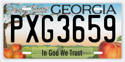 GA license plate PXG3659