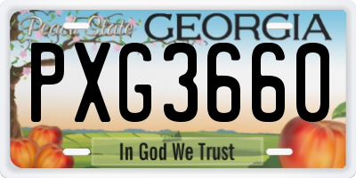 GA license plate PXG3660