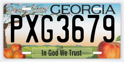 GA license plate PXG3679