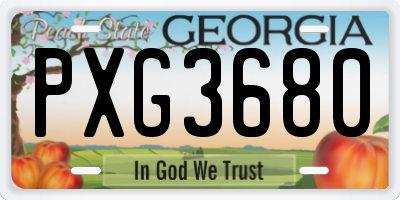 GA license plate PXG3680