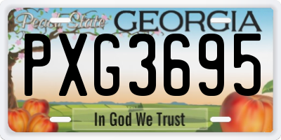GA license plate PXG3695