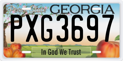 GA license plate PXG3697