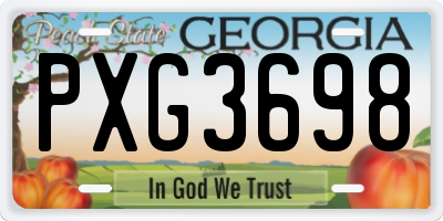GA license plate PXG3698