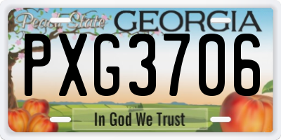 GA license plate PXG3706