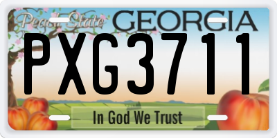 GA license plate PXG3711