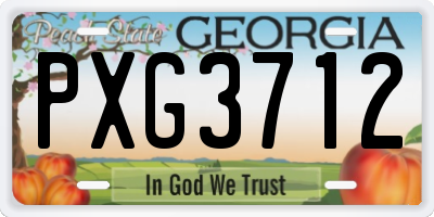 GA license plate PXG3712
