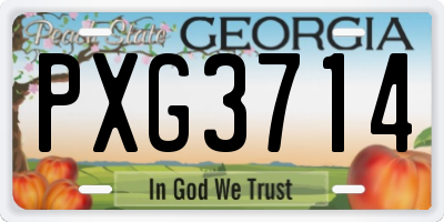 GA license plate PXG3714