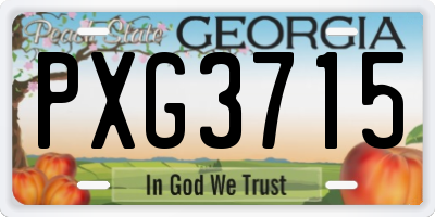 GA license plate PXG3715