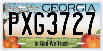 GA license plate PXG3727