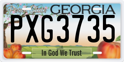 GA license plate PXG3735