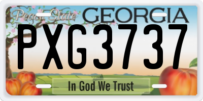GA license plate PXG3737