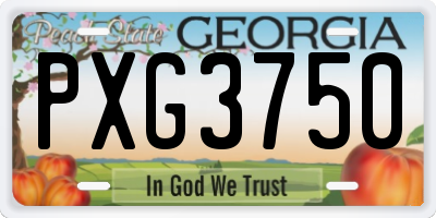GA license plate PXG3750