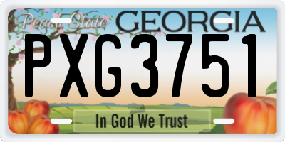 GA license plate PXG3751