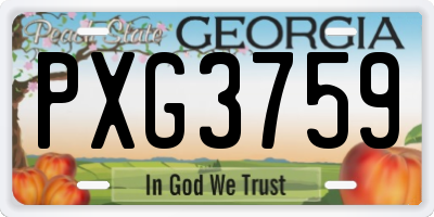 GA license plate PXG3759