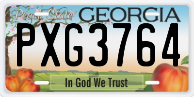 GA license plate PXG3764