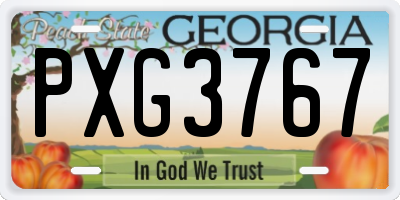 GA license plate PXG3767