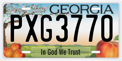 GA license plate PXG3770