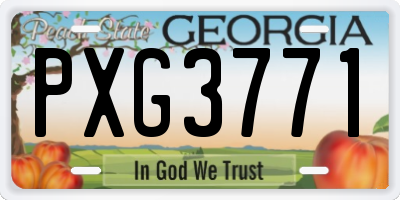 GA license plate PXG3771