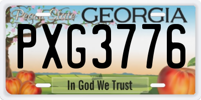 GA license plate PXG3776