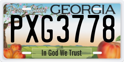 GA license plate PXG3778