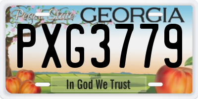 GA license plate PXG3779