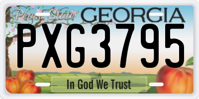 GA license plate PXG3795