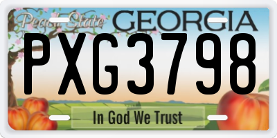 GA license plate PXG3798