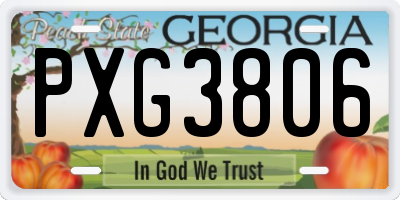 GA license plate PXG3806