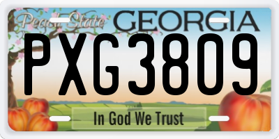 GA license plate PXG3809
