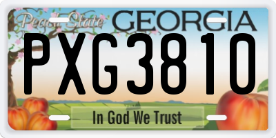 GA license plate PXG3810