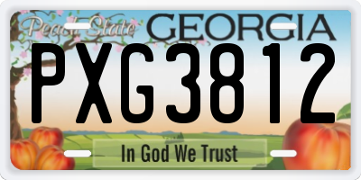 GA license plate PXG3812