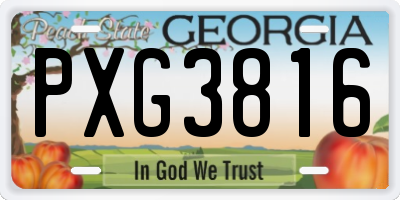 GA license plate PXG3816