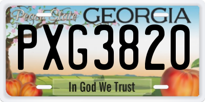 GA license plate PXG3820