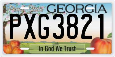GA license plate PXG3821