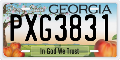 GA license plate PXG3831