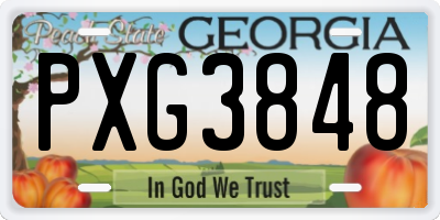 GA license plate PXG3848